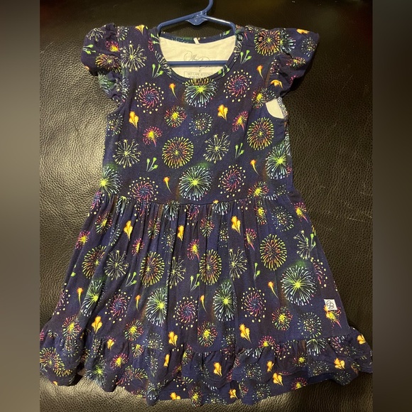 Ollee and Belle bamboo 4T Fireworks twirl dress - Picture 1 of 4